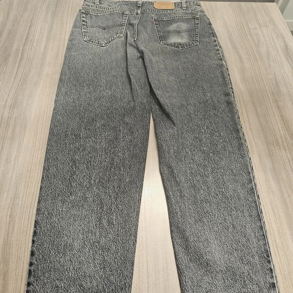 VTG‎ Levi's 550 Jeans 36x34 Actual 34x33 Black Acid Wash Made in USA 90s